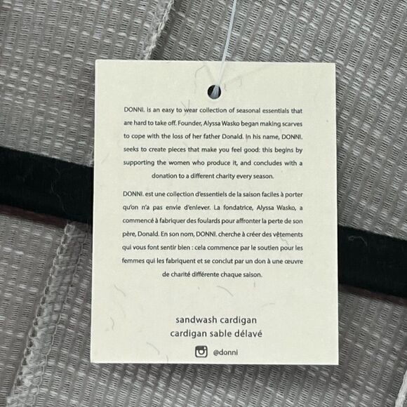 NWT DONNI Sandwash Stripe Ribbed Long Open Front Cardigan Sweater Women’s OS - Picture 12 of 12